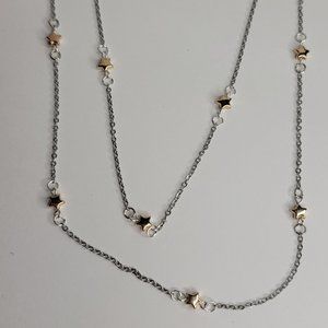 Mulifunction Gold and silver star mask Necklace